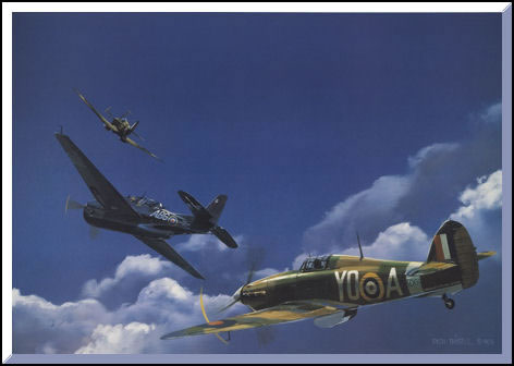 "Into the Blue" - Rich Thistle - Hurricane, TBM Avenger & Spitfire Art